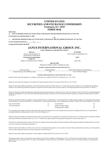 Thumbnail Janus International Group 10-K Annual Report 2022