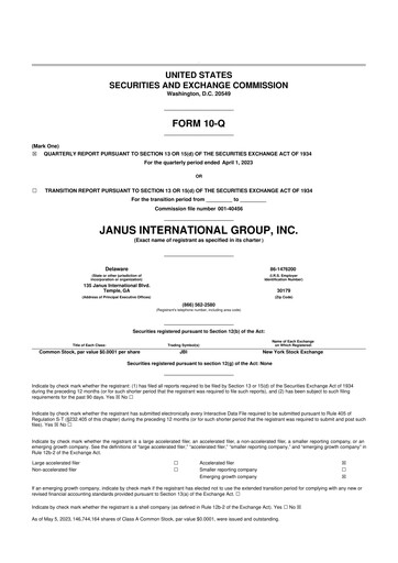Thumbnail Janus International Group 10-Q Quarterly Report FY2023 