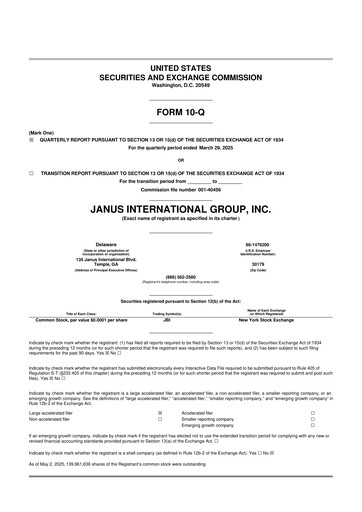Thumbnail Janus International Group 10-Q Quarterly Report FY2025 