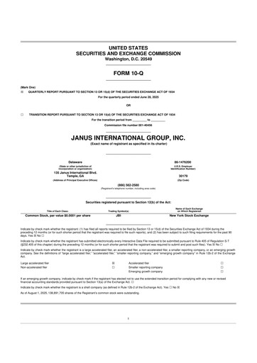 Thumbnail Janus International Group 10-Q Quarterly Report FY2025 