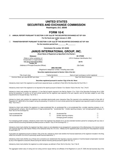 Thumbnail Janus International Group 10-K Annual Report 2025