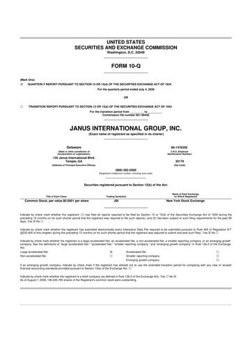 Vorschaubild Janus International Group 10-Q Quartalsbericht 2026 