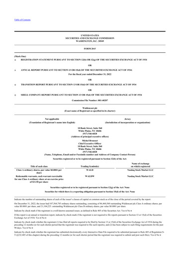 Thumbnail Waldencast 20-F Annual Report 2022