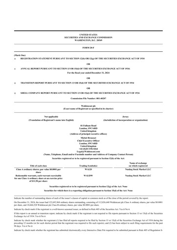 Thumbnail Waldencast 20-F Annual Report 2024