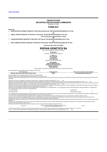 Thumbnail SOPHiA GENETICS 20-F Annual Report 2023