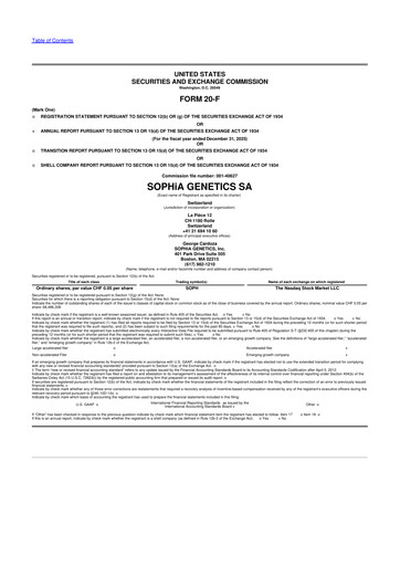 Miniature SOPHiA GENETICS 20-F Rapport annuel 2025