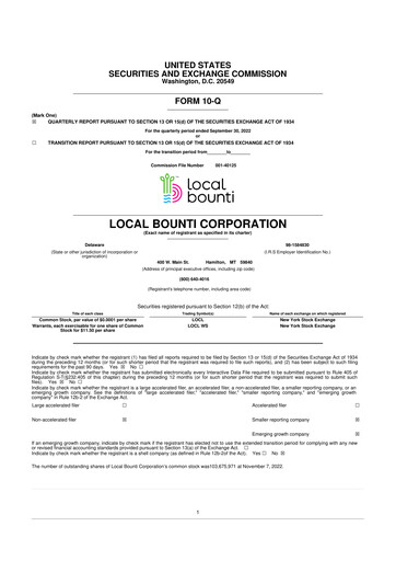Thumbnail Local Bounti 10-Q Quarterly Report FY 