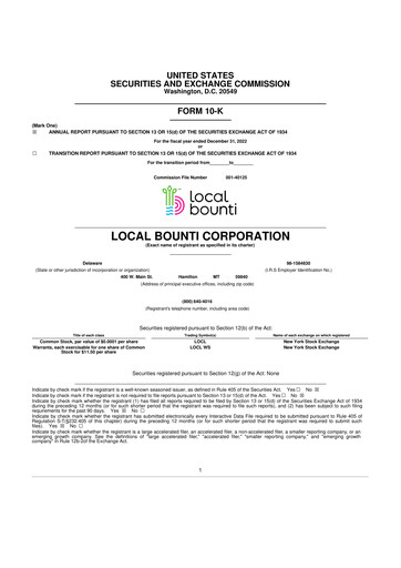 Thumbnail Local Bounti 10-K Annual Report 
