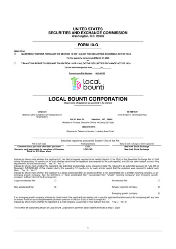 Thumbnail Local Bounti 10-Q Quarterly Report FY 