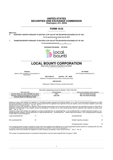 Thumbnail Local Bounti 10-Q Quarterly Report FY 