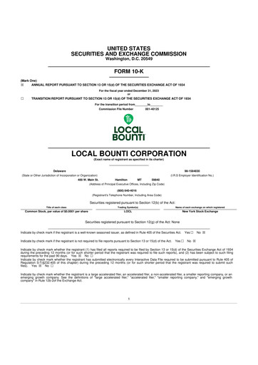 Thumbnail Local Bounti 10-K Annual Report 