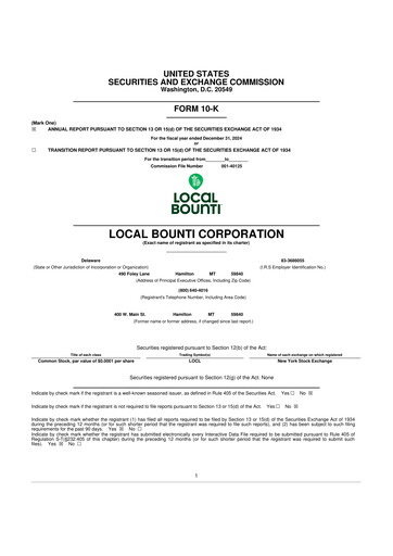 Thumbnail Local Bounti 10-K Annual Report 