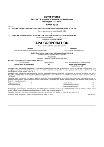 Thumbnail APA Corporation 10-Q Quarterly Report FY2026 