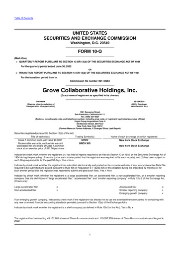 Miniature Grove Collaborative 10-Q Rapport trimestriel  