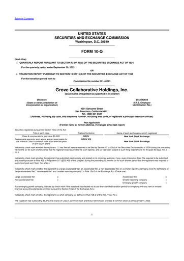 Miniature Grove Collaborative 10-Q Rapport trimestriel  