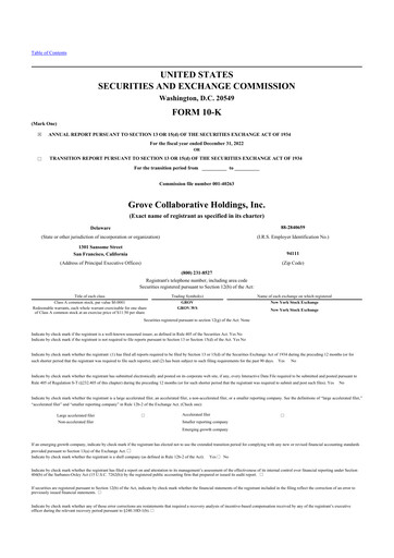 Miniature Grove Collaborative 10-K Rapport annuel 2022