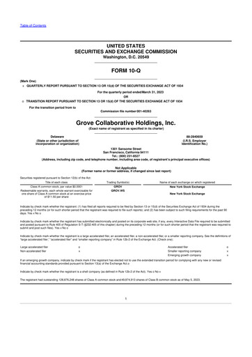 Miniature Grove Collaborative 10-Q Rapport trimestriel  