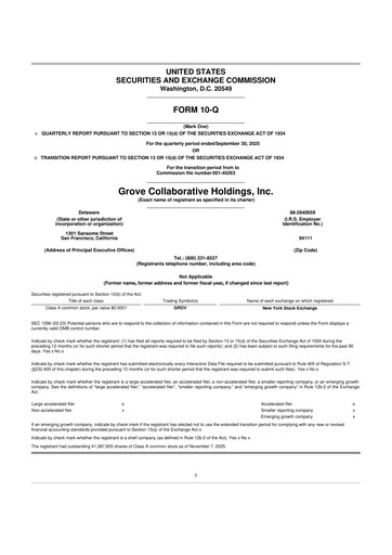 Miniature Grove Collaborative 10-Q Rapport trimestriel  