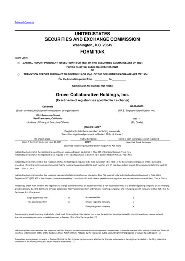 Vorschaubild Grove Collaborative 10-K Jahresbericht 