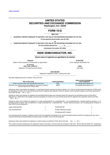 Thumbnail indie Semiconductor 10-Q Quarterly Report FY 