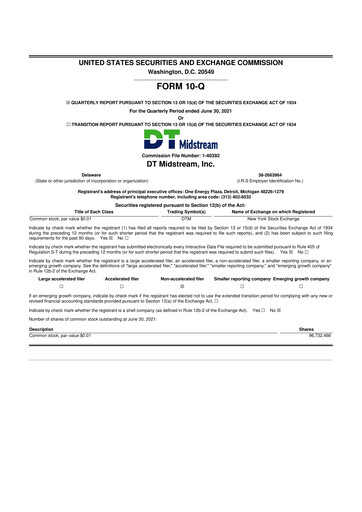 Thumbnail DT Midstream 10-Q Quarterly Report FY2021 