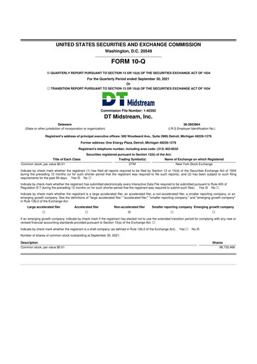 Thumbnail DT Midstream 10-Q Quarterly Report FY2021 