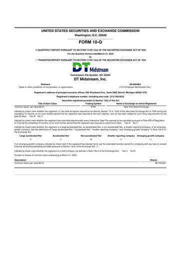 Thumbnail DT Midstream 10-Q Quarterly Report FY2022 