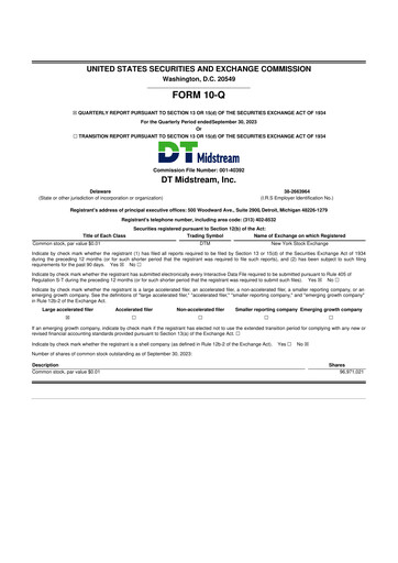 Thumbnail DT Midstream 10-Q Quarterly Report FY2023 