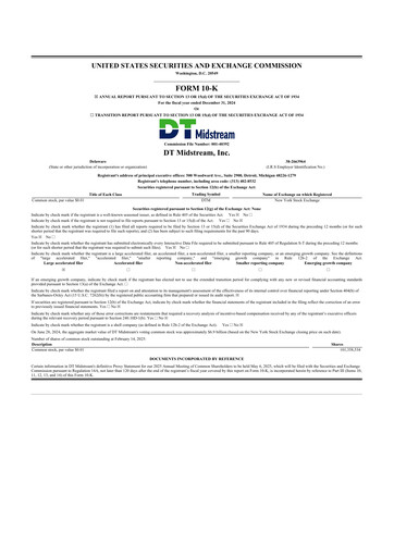 Thumbnail DT Midstream 10-K Annual Report 2024