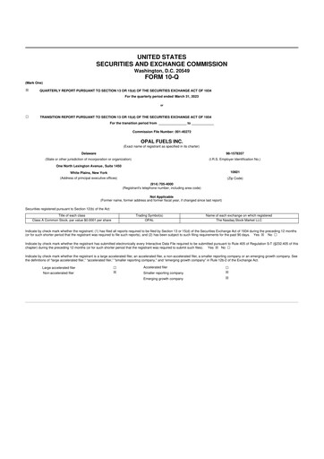 Thumbnail OPAL Fuels 10-Q Quarterly Report FY2023 