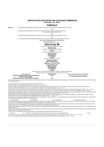 Vorschaubild Oatly 20-F Jahresbericht 2025