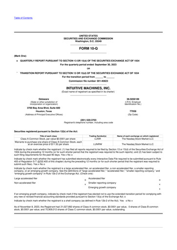 Thumbnail Intuitive Machines 10-Q Quarterly Report FY2023 