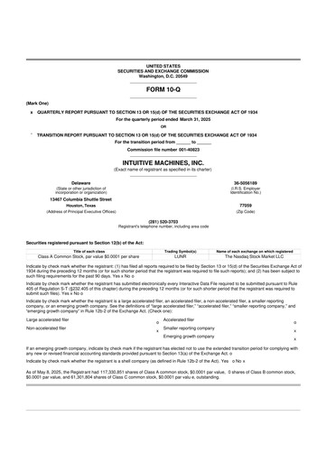 Thumbnail Intuitive Machines 10-Q Quarterly Report FY2025 