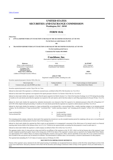 Thumbnail Couchbase 10-K Annual Report 2022