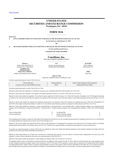 Thumbnail Couchbase 10-K Annual Report 2023