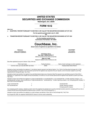 Thumbnail Couchbase 10-Q Quarterly Report FY2026 