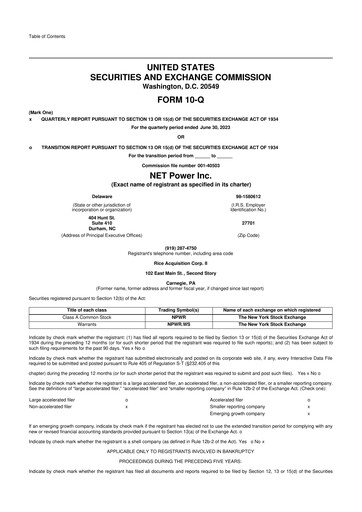Thumbnail NET Power 10-Q Quarterly Report FY2023 