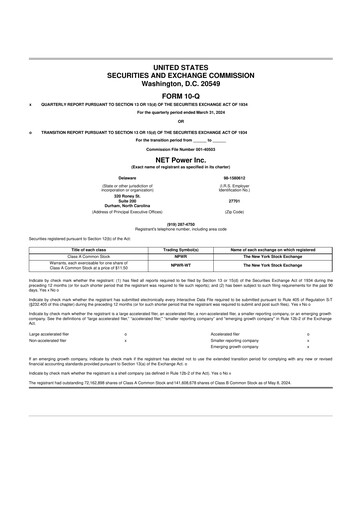 Thumbnail NET Power 10-Q Quarterly Report FY2024 