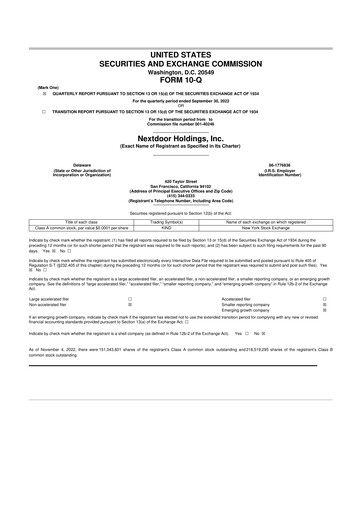 Thumbnail Nextdoor 10-Q Quarterly Report FY2022 
