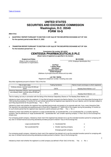 Thumbnail Centessa Pharmaceuticals 10-Q Quarterly Report FY 