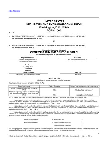 Thumbnail Centessa Pharmaceuticals 10-Q Quarterly Report FY 