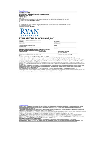 Thumbnail Ryan Specialty 10-K Annual Report 2025