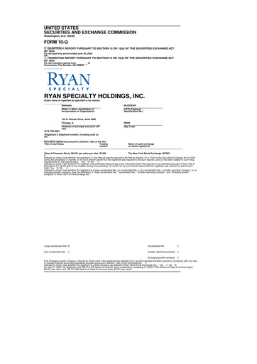 Miniature Ryan Specialty 10-Q Rapport trimestriel 2026 