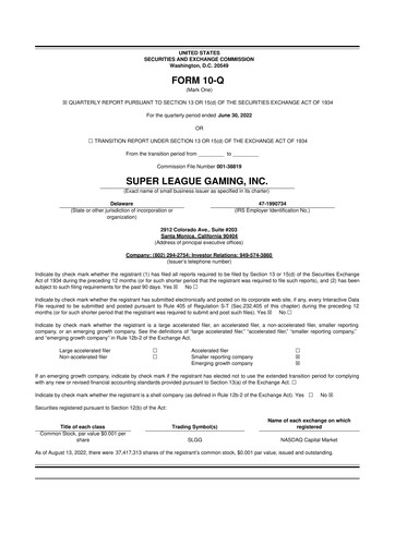 Thumbnail Super League Enterprise 10-Q Quarterly Report FY2022 