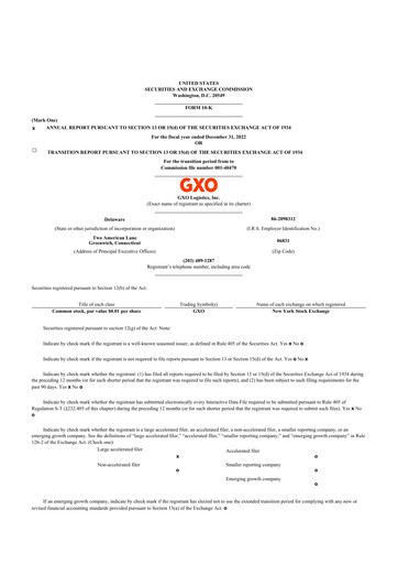 Thumbnail GXO Logistics 10-K Annual Report 2022