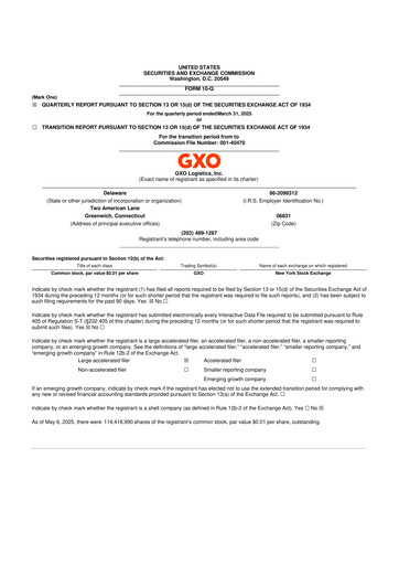 Thumbnail GXO Logistics 10-Q Quarterly Report FY 