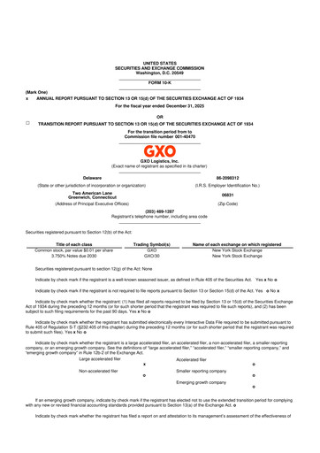 Thumbnail GXO Logistics 10-K Annual Report 