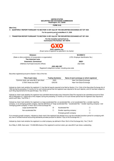 Thumbnail GXO Logistics 10-Q Quarterly Report FY 