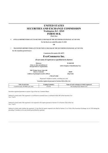 Thumbnail EverCommerce 10-K Annual Report 2021