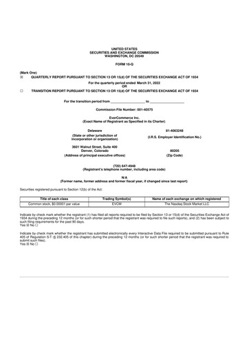 Thumbnail EverCommerce 10-Q Quarterly Report FY2022 